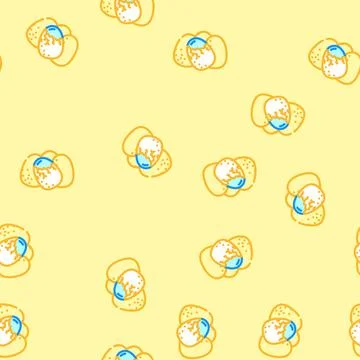 Egg chicken shell vector seamless pattern Stock Illustration