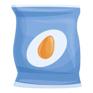 Egg chips icon cartoon vector. Food package Stock Illustration