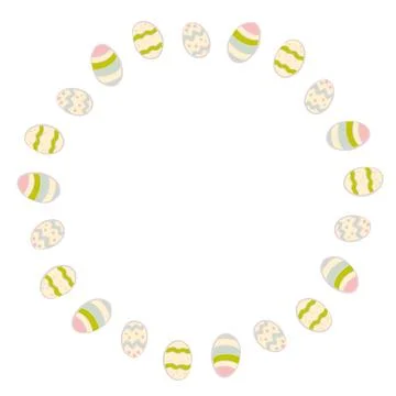 Egg circle frame isolated on white Stock Illustration