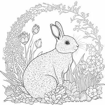 Egg-citing Easter Coloring Book Page Stock Illustration