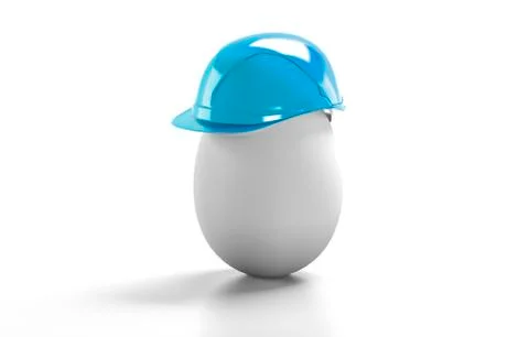 Egg construction helmet, 3d render Stock Illustration