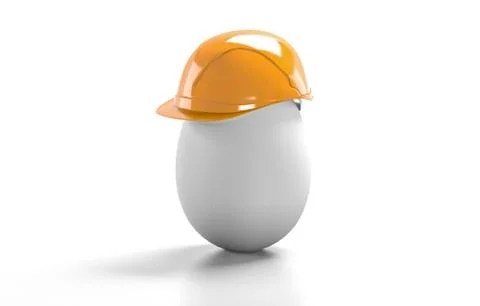 Egg construction helmet, 3d render Stock Illustration