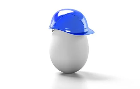 Egg construction helmet, 3d render Stock Illustration