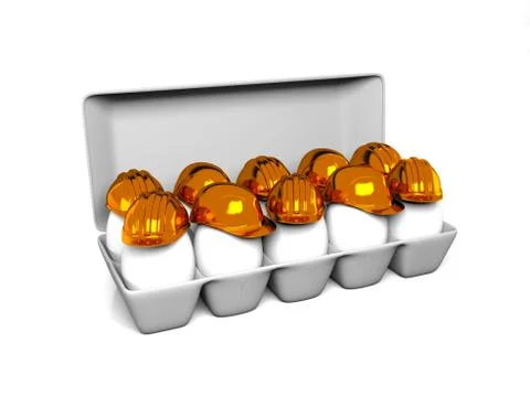 Egg construction helmet Stock Illustration
