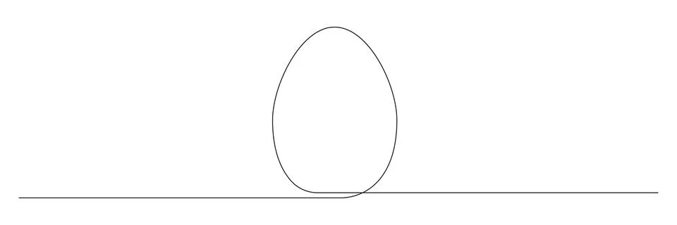 Egg continuous one line drawing. Stock Illustration