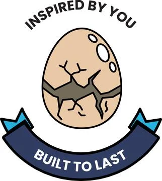 An egg with a cracked shell and the words "Inspired by You" written below it Ilustração Stock