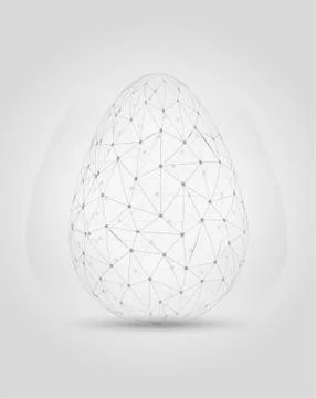 Egg created from messy connected dots Stock Illustration