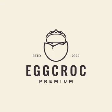 Egg crocodile born logo design vector graphic symbol icon illustration crea.. Stock Illustration