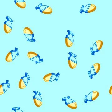 Egg cup isometric icon seamless pattern Stock Illustration