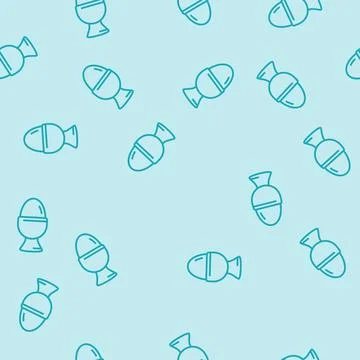 Egg cup line seamless pattern Stock Illustration