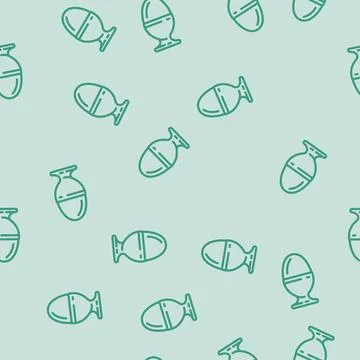 Egg cup line vector seamless pattern Stock Illustration