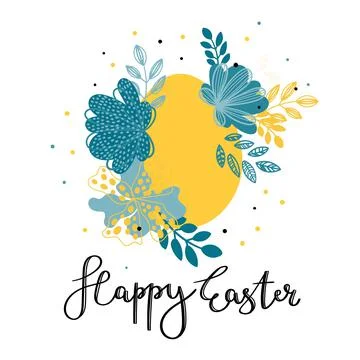 Egg decorated with flowers Stock Illustration