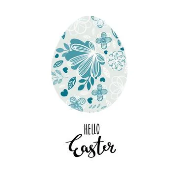 Egg decorated with flowers Stock Illustration