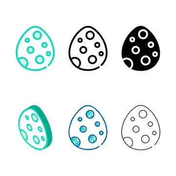 Egg dinosaur color stylized icon vector sign Stock Illustration
