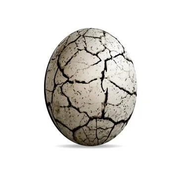 Egg of a dinosaur on a white background. Realistic vector illustration Stock Illustration