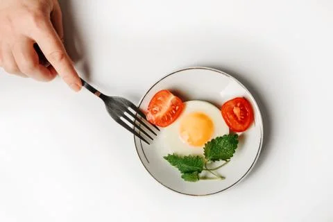 Egg on a dish Stock Photos