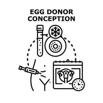 Egg donor conception reproductive technology procedure Illustrazione stock