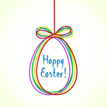 Egg doodle background. Happy Ester greeting card. Cute hand drawn childish in Illustrazione stock