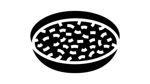 Egg drop soup chinese cuisine glyph icon animation Stock Footage 326151120