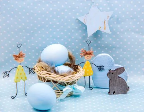 Egg Easter blue3 Stock Photos