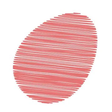 Egg for Easter card. Pink vector illustration Lines Easter Egg Stock Illustration