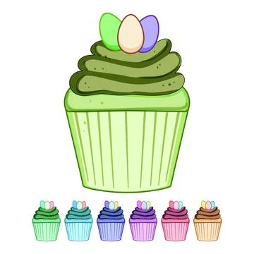 Egg easter cupcake cartoon vector graphic Stock Illustration