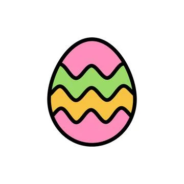 Egg Easter outline color icon. Simple outline color vector elements of religious Stockillustratie