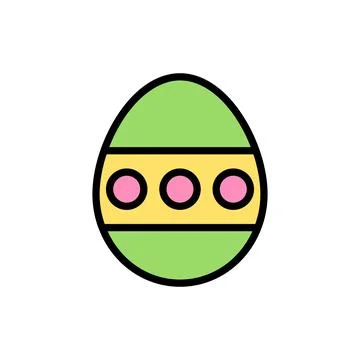 Egg Easter outline color icon. Simple outline color vector elements of religious Stockillustratie