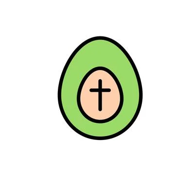 Egg Easter outline color icon. Simple outline color vector elements of religious Stock Illustration