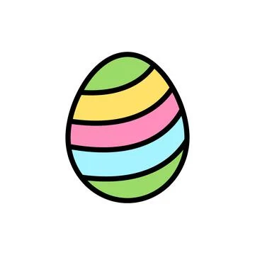 Egg Easter outline color icon. Simple outline color vector elements of religious Stockillustratie