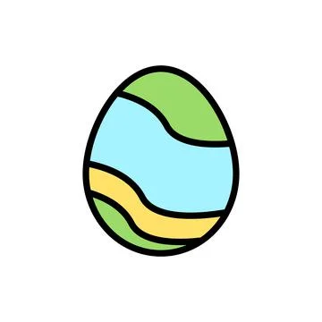 Egg Easter outline color icon. Simple outline color vector elements of religious 库存插图