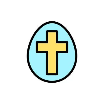 Egg Easter outline color icon. Simple outline color vector elements of religious Stockillustratie