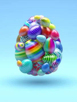 Egg from eggs. Easter. 3D Illustration Stock Illustration