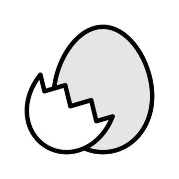 Egg with eggshell vector, Easter filled icon editable stroke イラスト素材