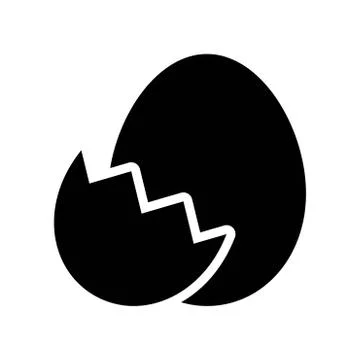 Egg with eggshell vector, Isolated Easter solid style icon Stockillustratie