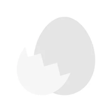 Egg with eggshell vector, Isolated Easter flat style icon Stock Illustration