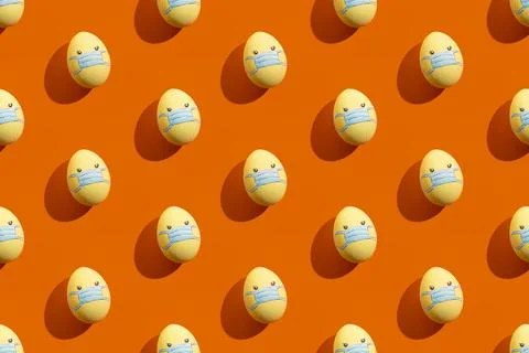 Egg face banner seamless pattern allergy disease 写真素材