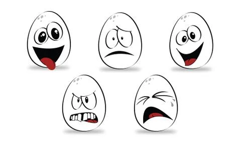 Egg faces Stock Illustration