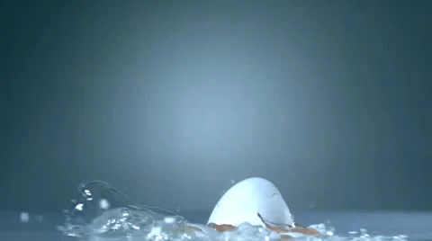 Egg falls down in slow motion and smashs - 02 - High Speed 1050fps Stock Footage 11611982