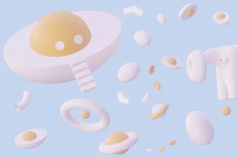 Egg fantastic composition on the theme of Easter. Stock Illustration