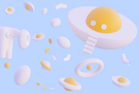 Egg fantastic composition on the theme of Easter, Egg fantastic composition on Illustrazione stock