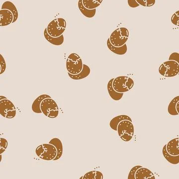 Egg farm hen glyph seamless pattern Stock Illustration