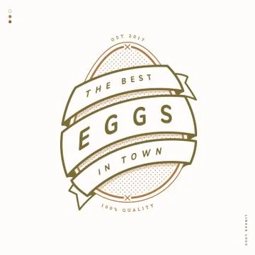 Egg farm linear logo Stock Illustration