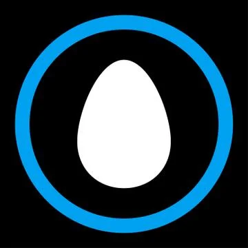 Egg flat blue and white colors rounded vector icon Stock Illustration
