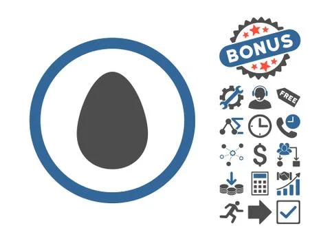Egg Flat Vector Icon With Bonus イラスト素材