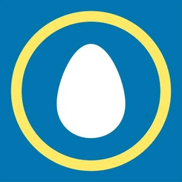 Egg flat yellow and white colors rounded raster icon Stock Illustration