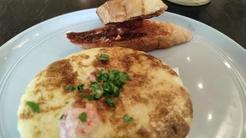 Egg Florentine for brunch Stock Footage 265036348