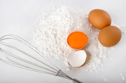 Egg with flour Stock Photos