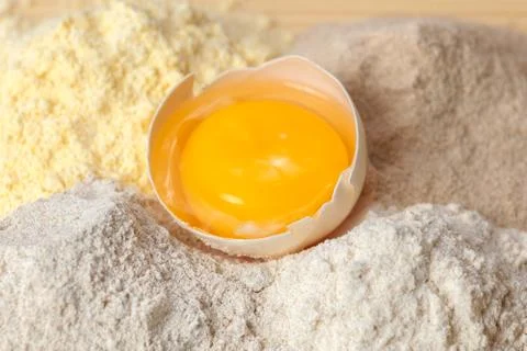 Egg with flour Stock Photos