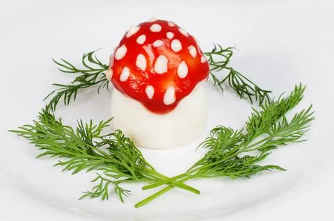 Egg - a fly agaric Foto stock